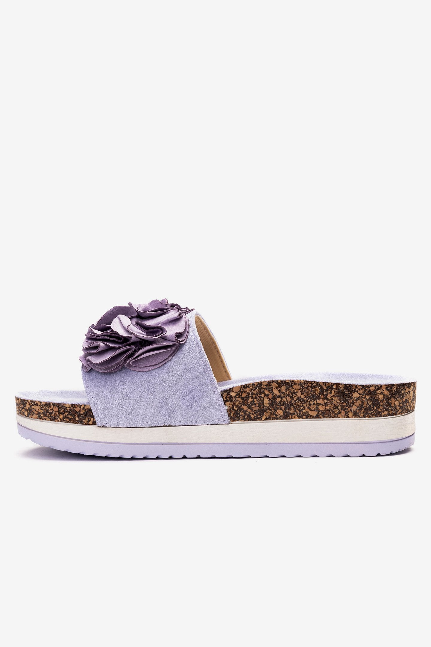 Sandalia Mujer Morado Flowers Chancleta Chancleta